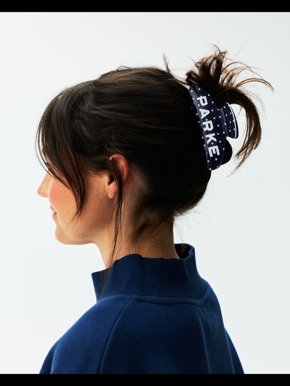 Parke Denim Polka Dot Hair Claw Clip